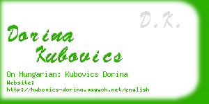 dorina kubovics business card